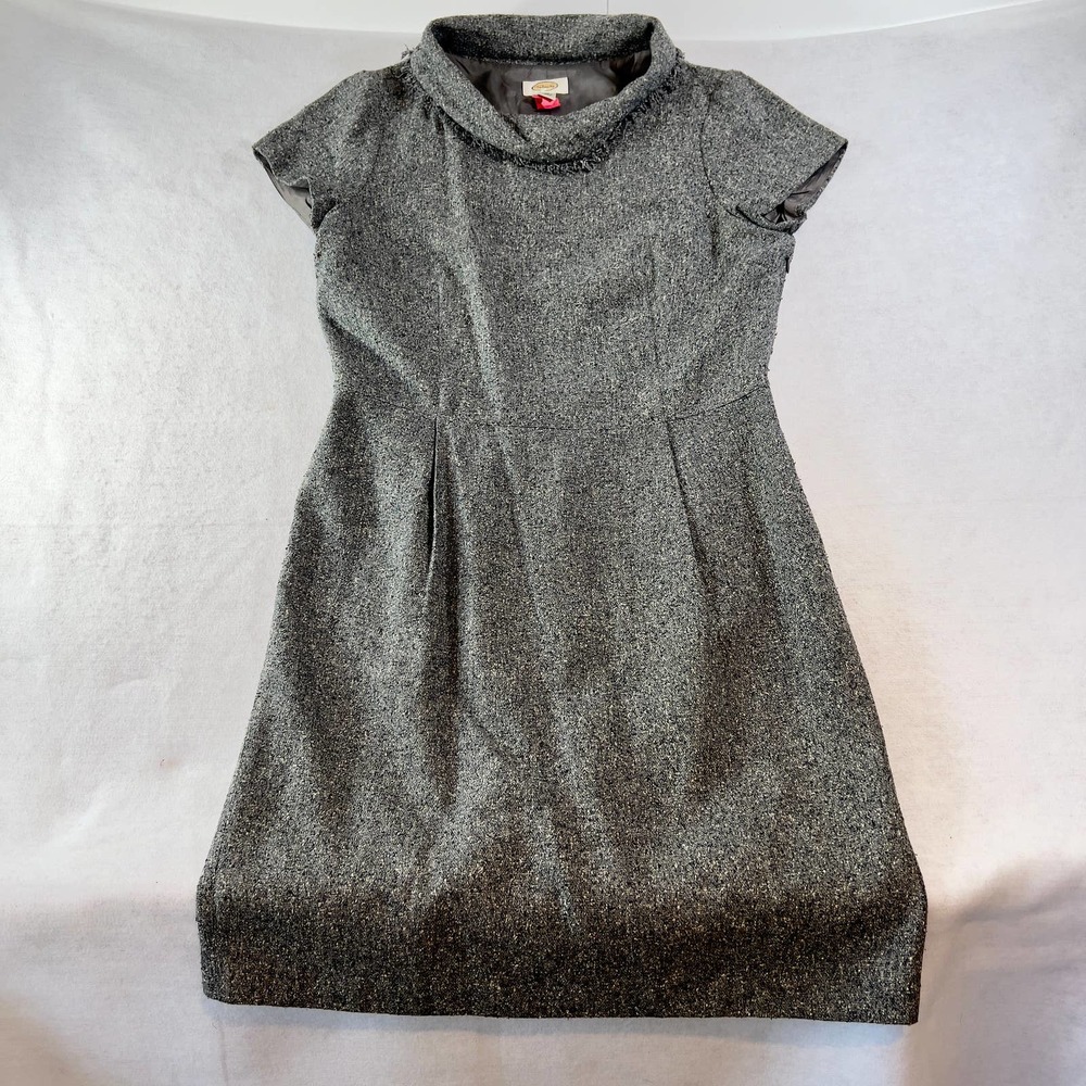 Talbots Silk Blend Grey Tweed A-Line Dress 16